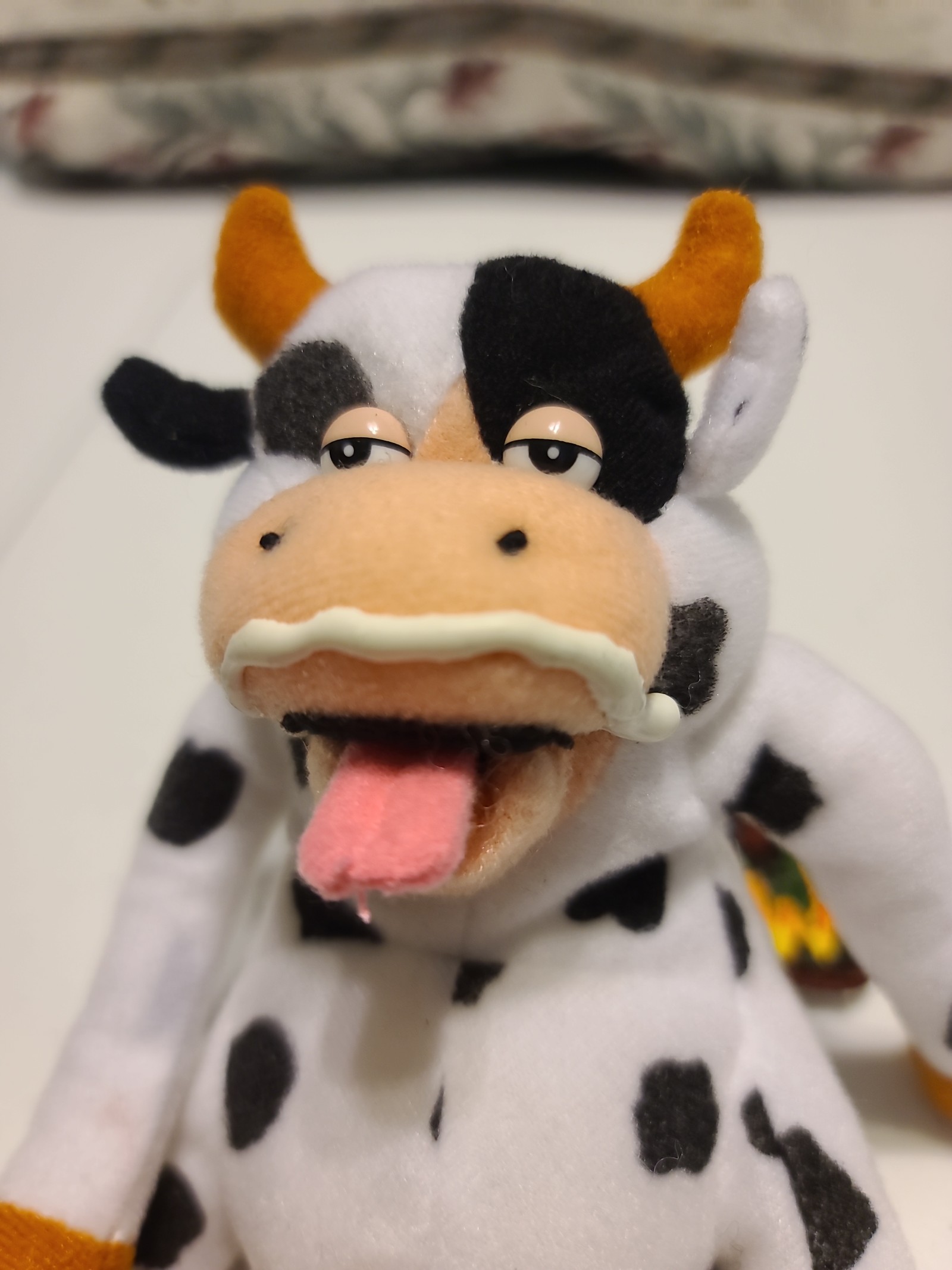 "Bessie the Cow" Meanies Series 2 Milk-Mustache Bean-Bag Plush