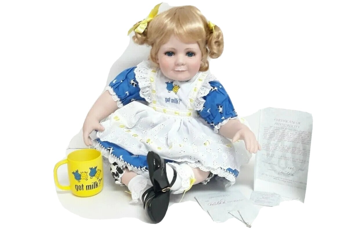 Marie Osmond got milk? 14" Sitting Porcelain Doll