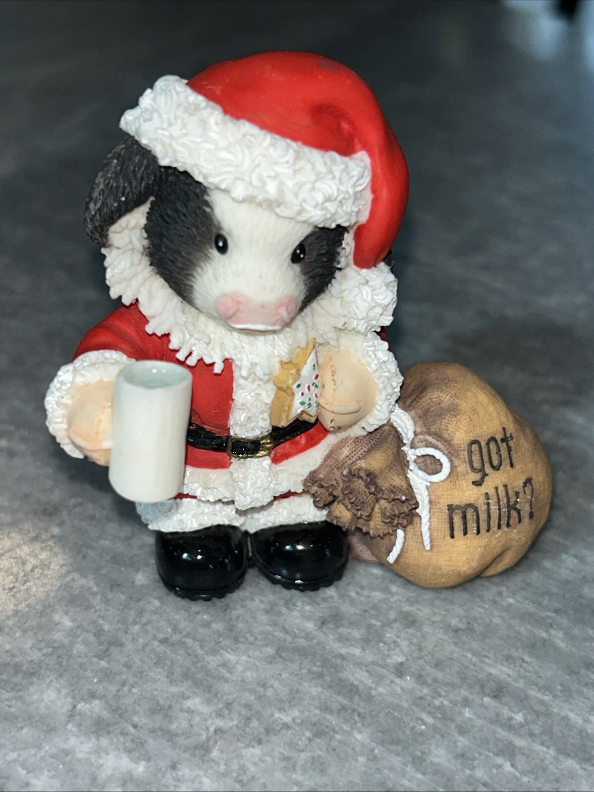 Mary's Moo Moos "Milk Is On Santa's Good List" got milk? Figurine