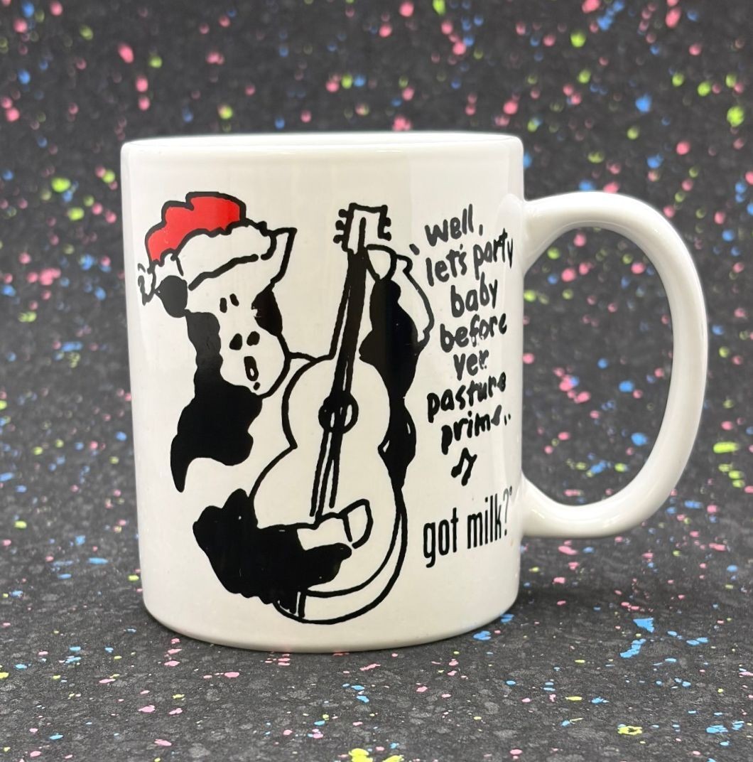 got milk? Holiday Cow Playing Guitar Ceramic Mug