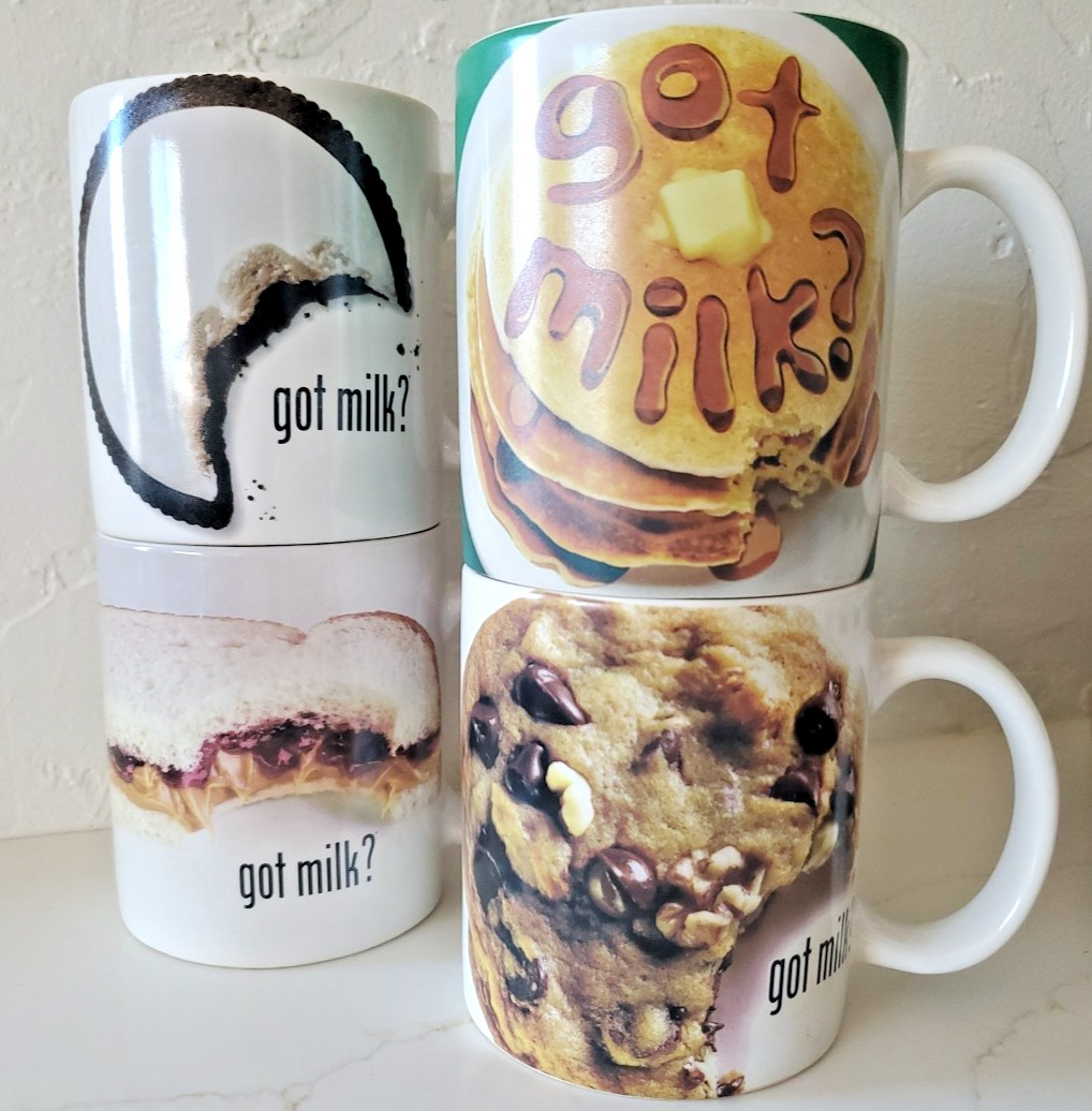 got milk? Mugs Set of 4 (1999, official Cal Milk Processor Board)