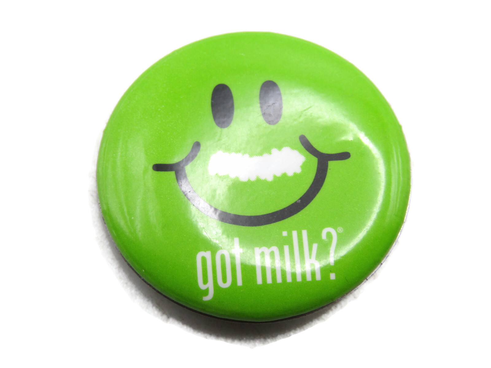got milk? Smiley Face Pinback Button (green)