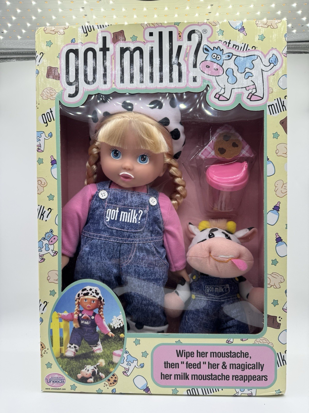 Uneeda got milk? Doll & Plush Cow Boxed Set (NIB)