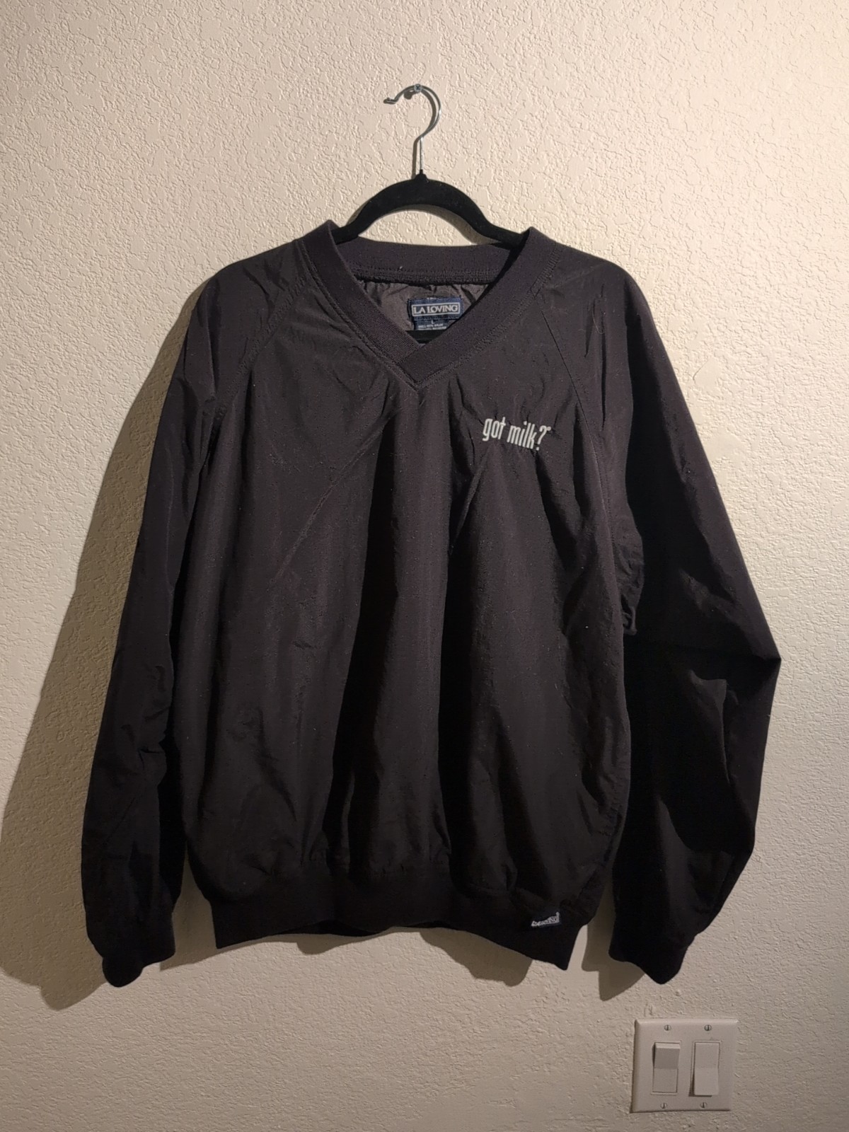 got milk? Embroidered Nylon Windbreaker Pullover (V-neck)