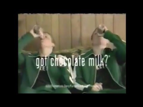 End card: the boys drinking, with “got chocolate milk?”