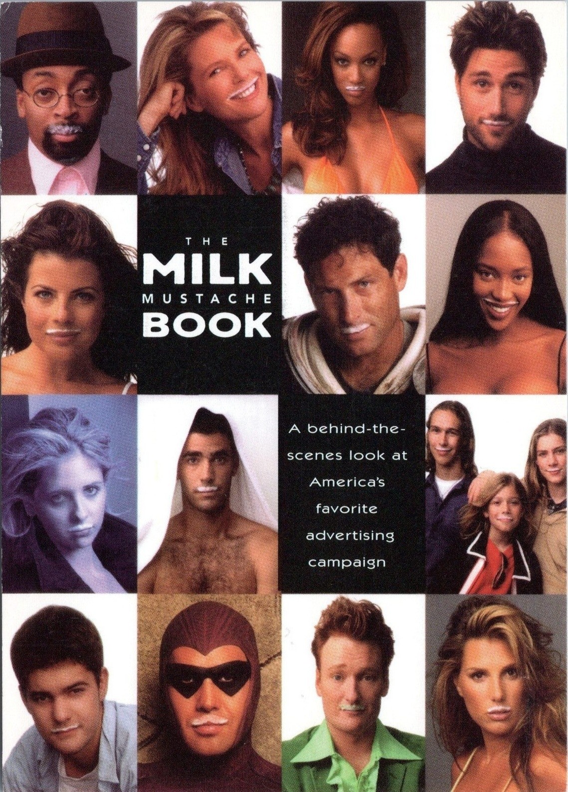 "The Milk Mustache Book" promotional postcard (celebrity grid)