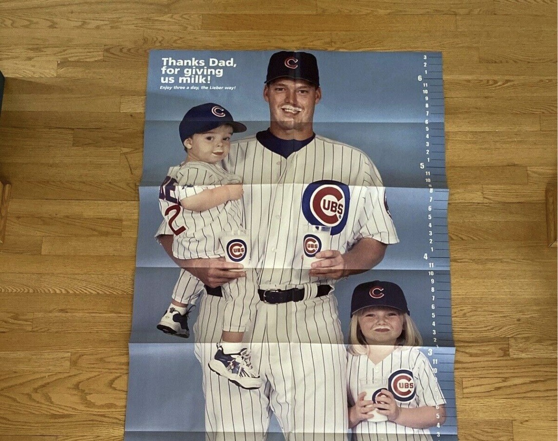 Jon Lieber “Thanks Dad, for giving us milk!” got milk? growth-chart poster (Cubs, 2001)
