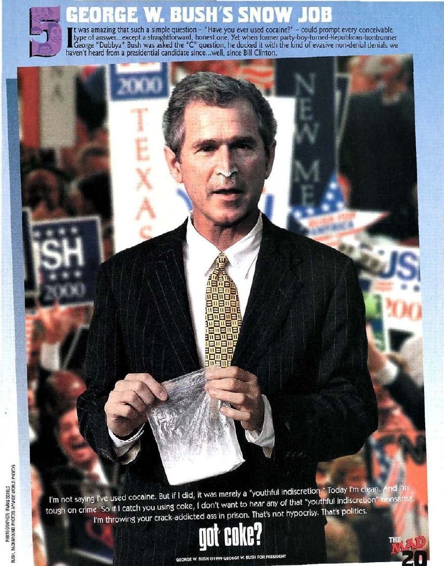 MAD Magazine #389 - "got coke?" (George W. Bush) parody of "got milk?"