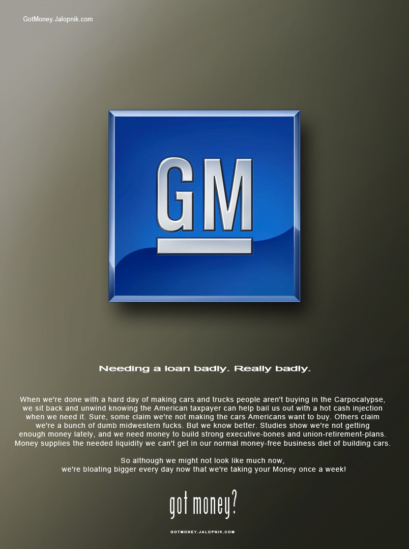 Jalopnik — General Motors “got money?”