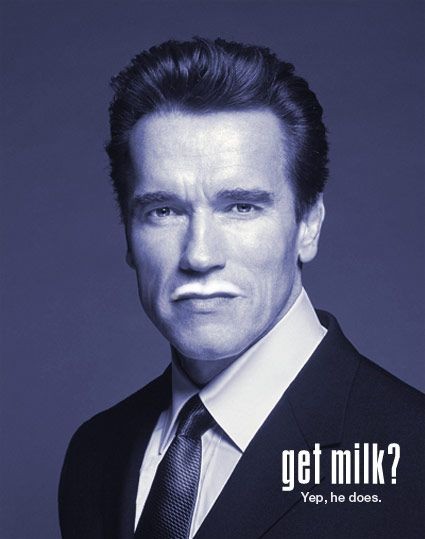 Arnold Schwarzenegger “got milk? Yep, he does.” parody