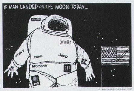 Stahler editorial cartoon “If man landed on the moon today...”